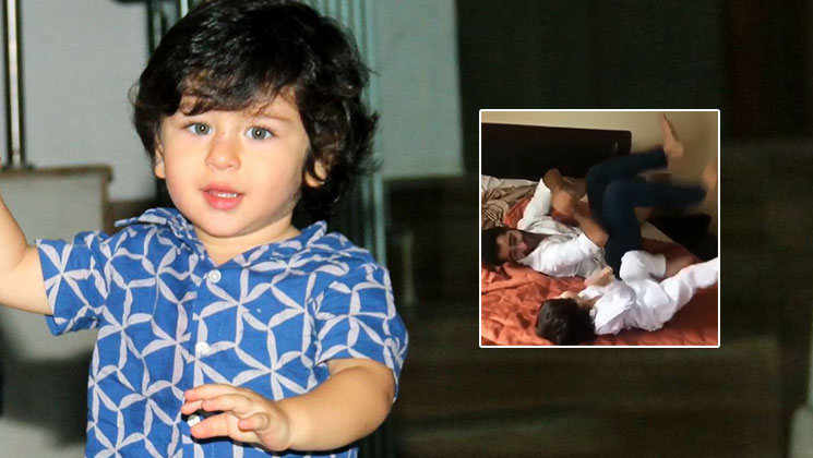 Taimur Ali Khan bicycle crunches