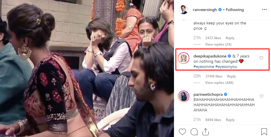 Deepika's comment on Ranveer
