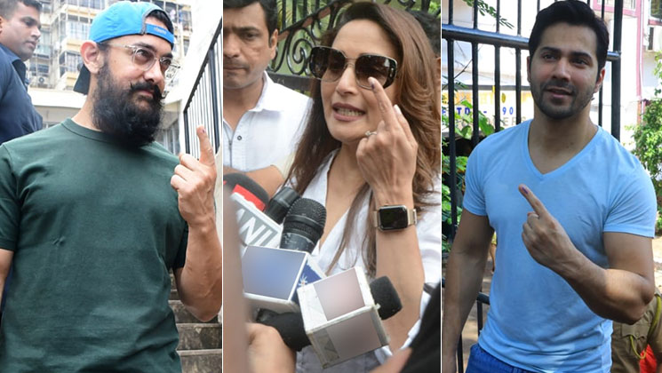 Aamir Khan, Madhuri Dixit and Varun Dhawan Maharashtra Assembly Elections