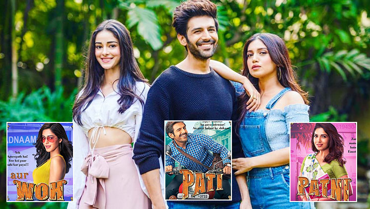Pati Patni Aur Woh first posters kartik aaryan bhumi pednekar ananya