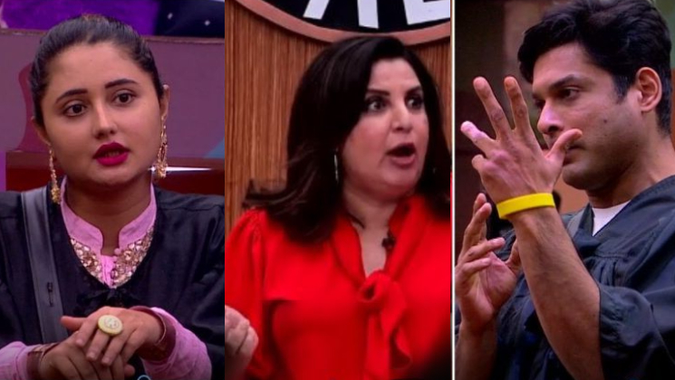 Rashami Desai, Farah Khan and Sidharth Shukla -Bigg Boss 13