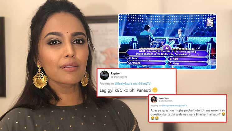 Swara Bhasker KBC Amitabh Bachchan
