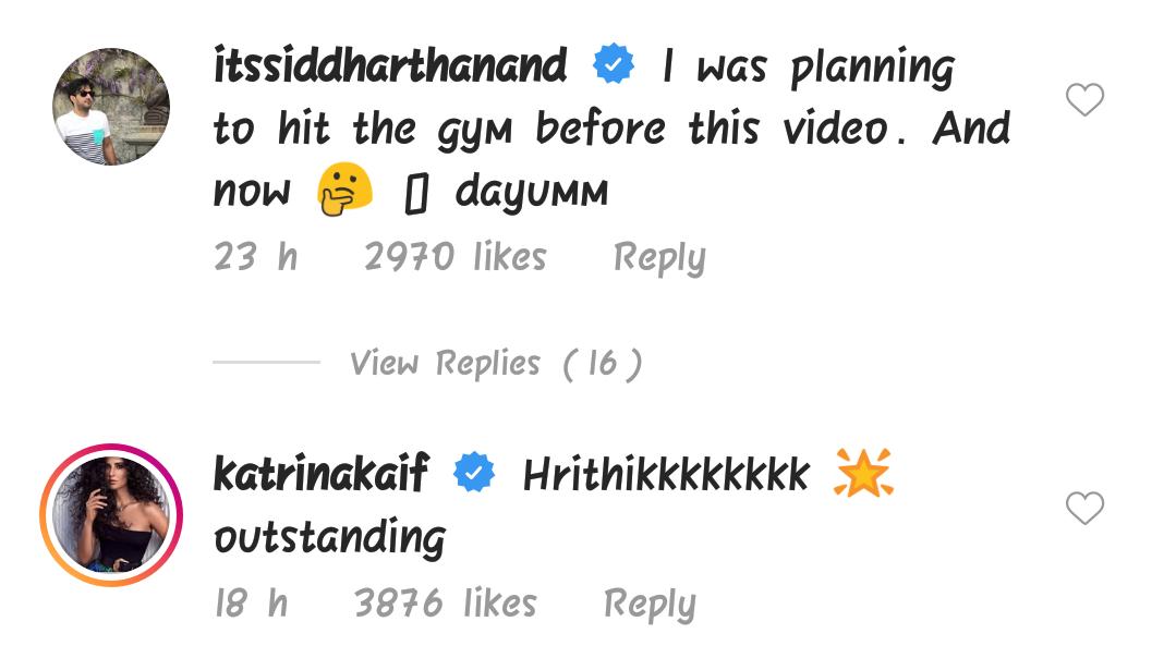 Siddharth Anand and Katrina Kaif in Hirthik Roshan body transformation video