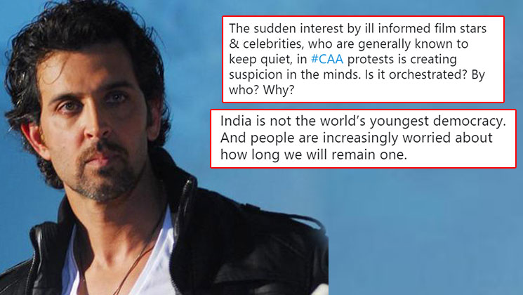 hrithik roshan youngest democracy schooled netizens trolled CAA