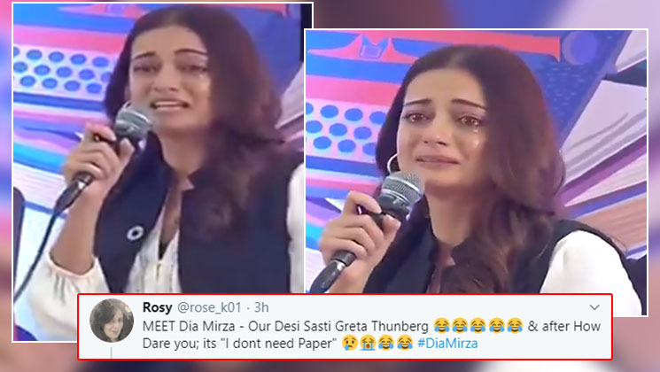 dia mirza jaipur literature festival cries trolled