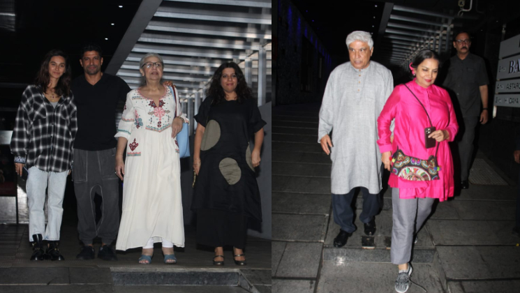 Farhan Akhtar, Shibani Dandekar, Zaved Akhtar and Shaban Azmi