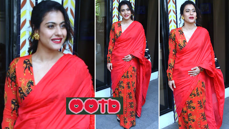 Kajol red saree
