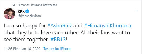 Himanshi Khurana and Asim Riaz
