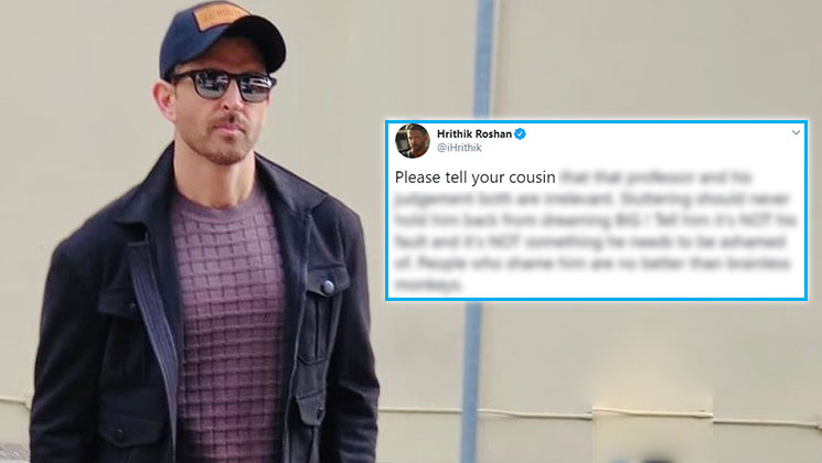 hrithik roshan lashes professor stutters stammer