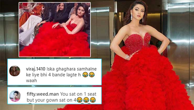 Urvashi Rautela red gown trolled