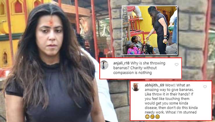 ekta kapoor trolled food beggar temple