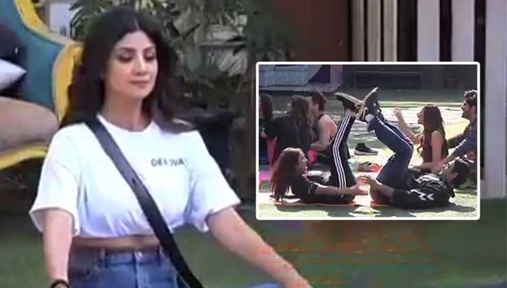 Bigg Boss 13 Shilpa Shetty Takes Yoga Class Housemates Struggle To Hold A Pose Bollywood Bubble bigg boss 13 shilpa shetty takes yoga