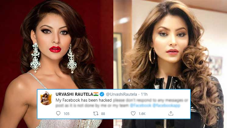 Urvashi Rautela facebook hacked