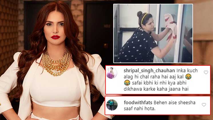 Zareen Khan cleaning house trolled