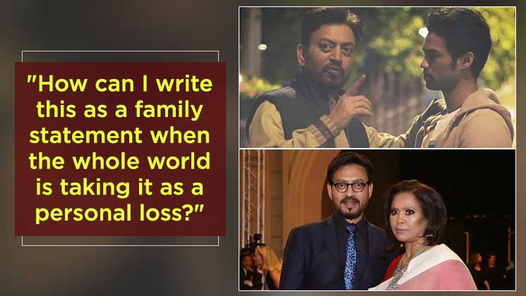Irrfan khan family statement sutapa ayaan babil