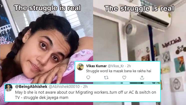 taapsee pannu trolled ac lockdown