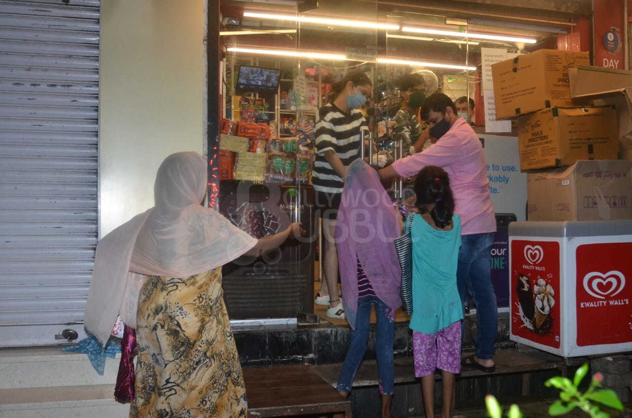 Ankita stopped to buy essentials