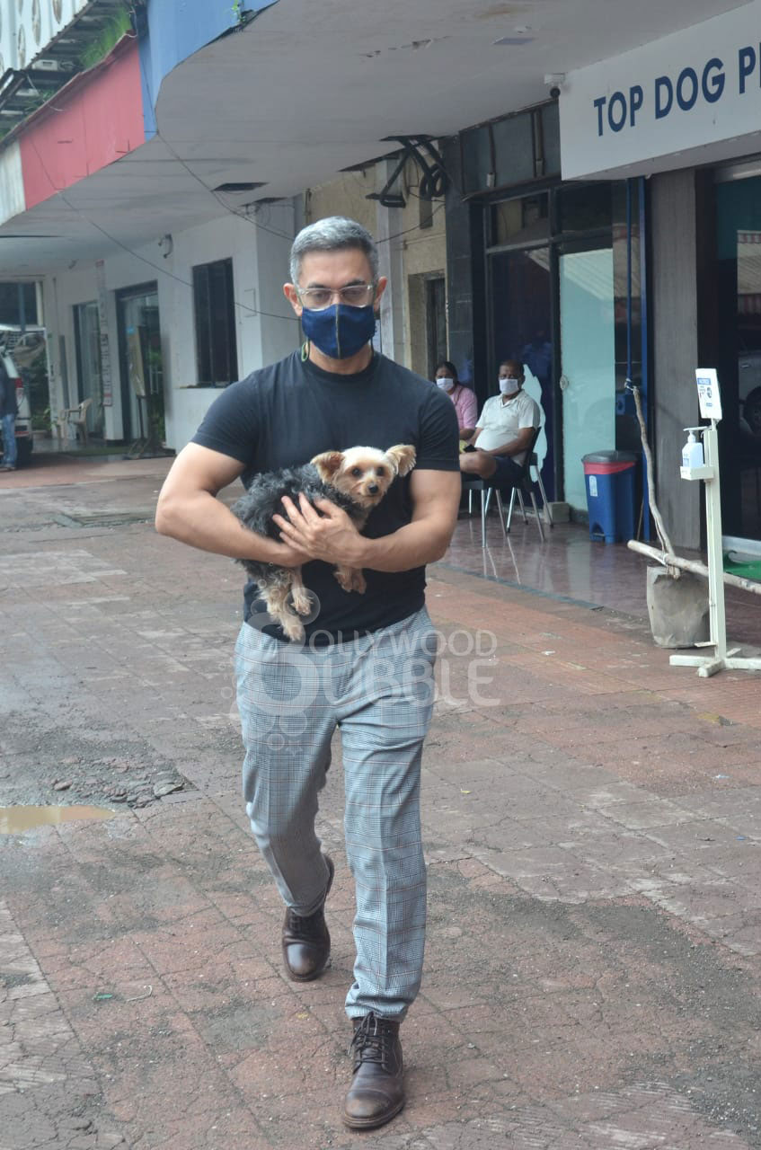 Aamir Khan with pet