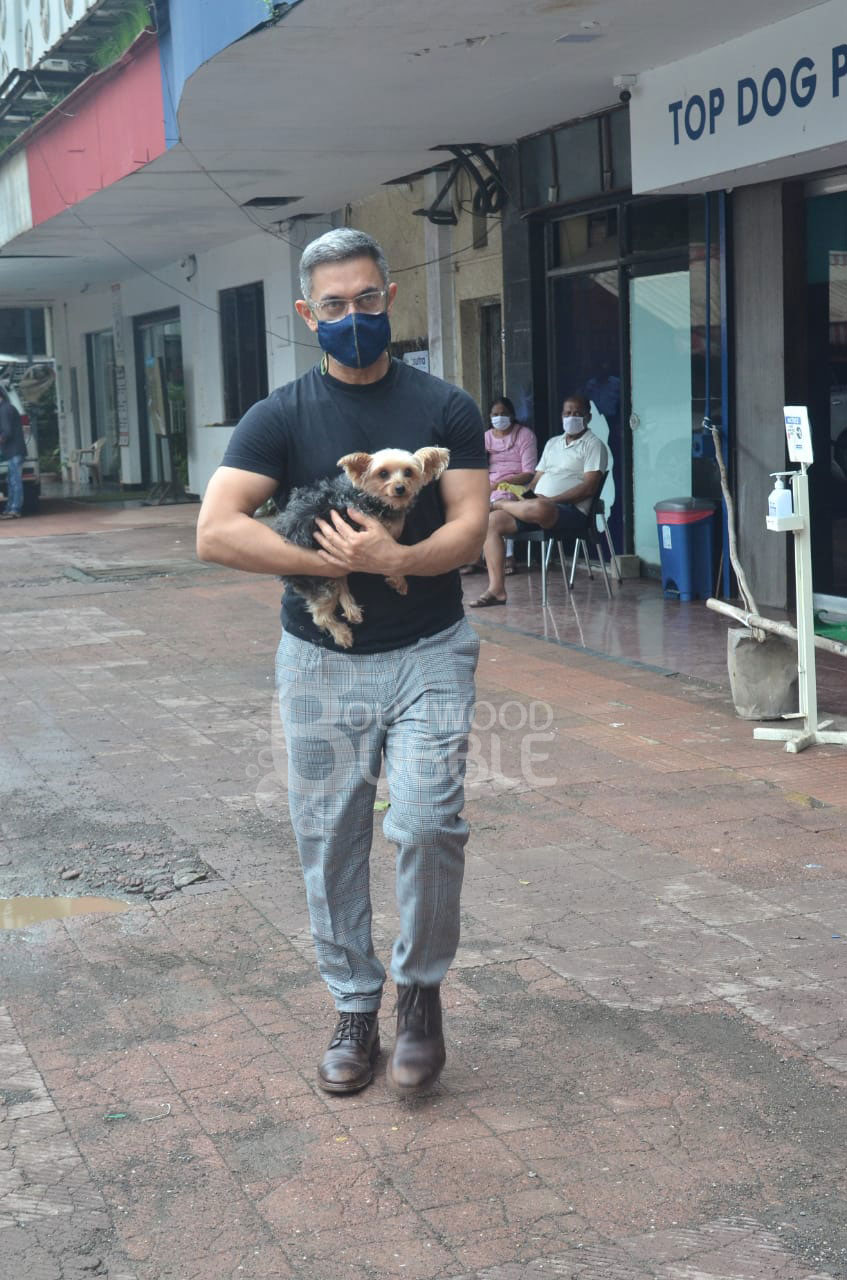 Aamir Khan with pet