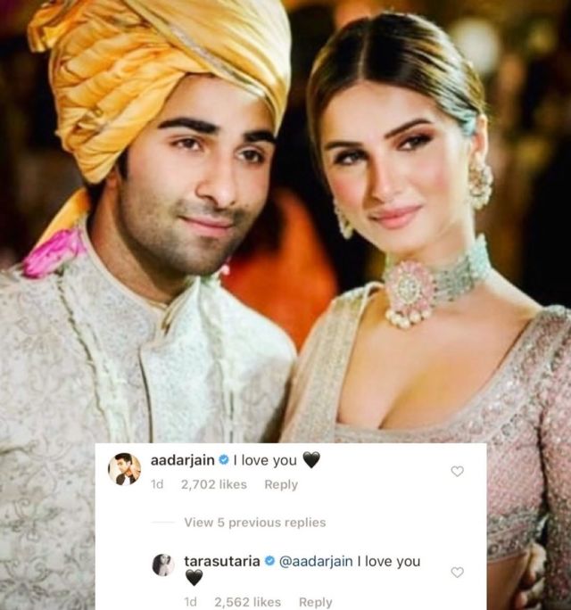 Tara Sutaria And Aadar Jain Make Their Relationship Official; Share PDA ...