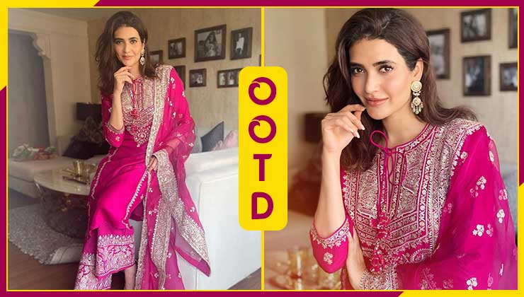 Karishma Tanna Pink suit