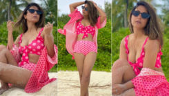 Hina Khan BURNS the gram with her pink polka dot bikini PICS; Nakuul Mehta finds it 'LIT'