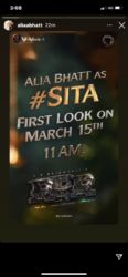 RRR: Alia Bhatt REVEALS her FIRST look as Sita from SS Rajamouli's film to be OUT on her birthday