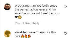 Fans comment on Brahmastra bts pics 