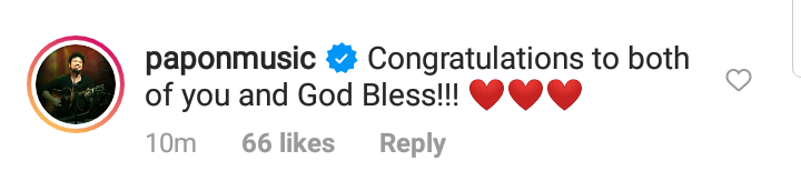 papon's comment on shreya's post
