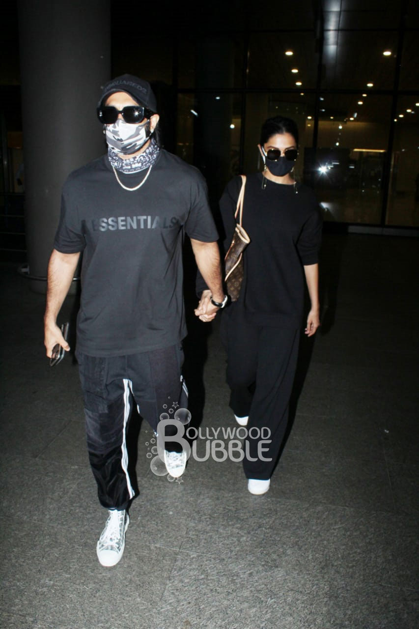 Ranveer and Deepika at airport