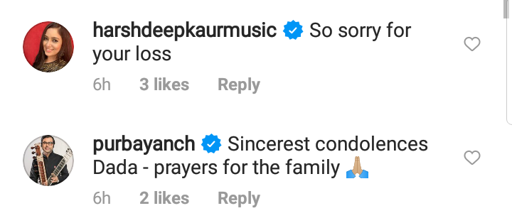 Celebs comments on Shantanu Moitra's father death