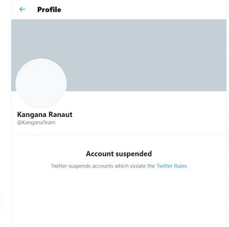kangana ranaut twitter suspended, 