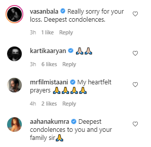 celebs comments for Hansal Mehta's father death