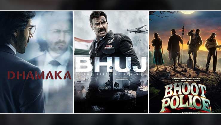 radhe shyam, hungama 2, bhoot police, bhuj, bhuj the pride of india, dhamaka, liger, vijay deverakonda, ananya panday, shilpa shetty, paresh rawal, meezaan, saif ali khan, arjun kapoor, jacqueline fernandez, ajay devgn, sanjay dutt, sonakshi sinha, nora fatehi, sharad kelkar, ammy virk, pranitha subhash, kartik aaryan, prabhas, pooja hedge, kartik aaryan dhamaka, ott releases. ott platforms, films on ott platforms, amazon prime, disney hotstar vip, netflix india, release date of radhe shyam, prabhas radhe shyam, prabhas movies, liger meaning, covid 19, coronavirus,