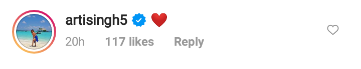 celebs comments on Rhea's post for ssr 