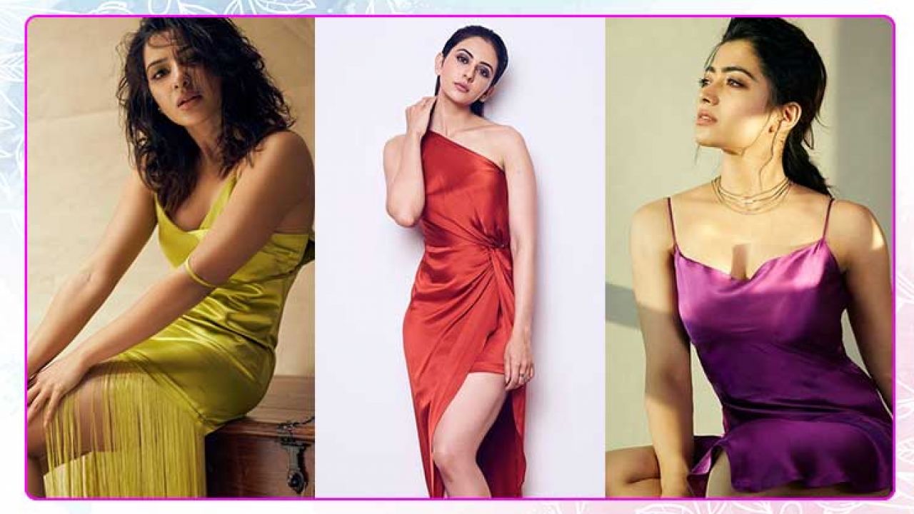 bollywood actress in satin dress