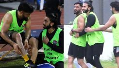 Ranveer Singh gives MS Dhoni the biggest warm hug; also sits at ‘big brother’s feet; Watch