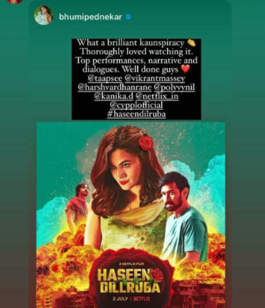 celebs praise haseen dillruba