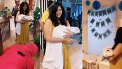 Kishwer Merchant receives a warm welcome at home as she returns with her baby boy; Watch ‘overwhelming’ homecoming video