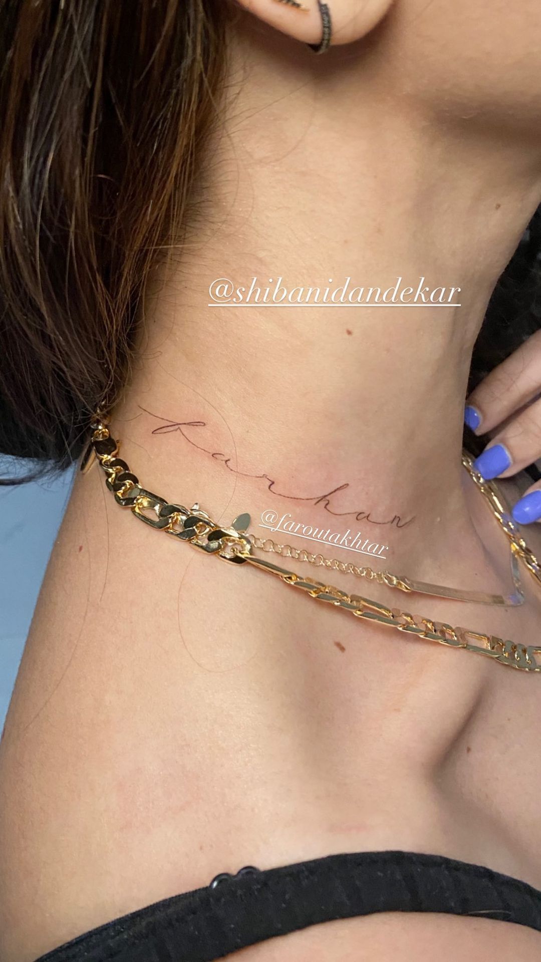 Shibani Dandekar gets boyfriend Farhan Akhtar's name inked on her neck
