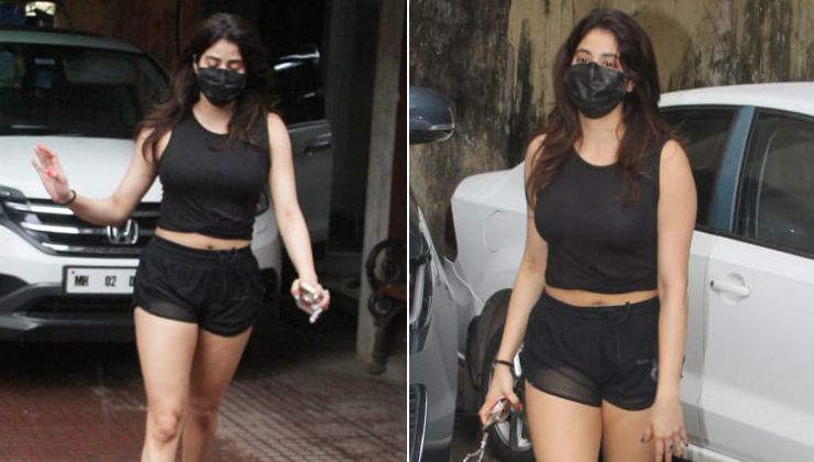 Janhvi Kapoor looks stylish in an all-black separates as she is spotted outside gym; view pics