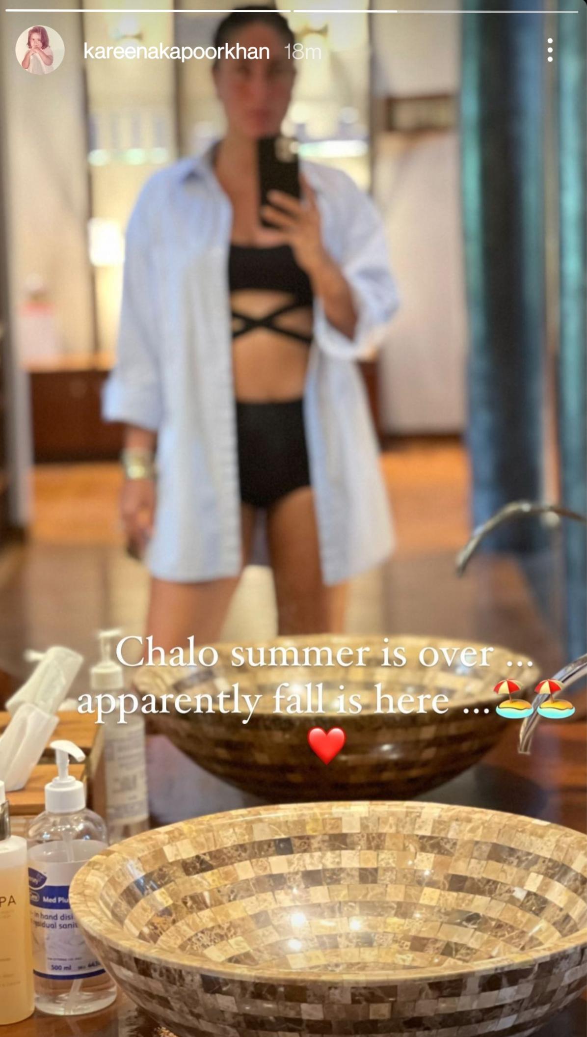 laal singh chaddha actress kareena kapoor's mirror selfie from Maldives, 