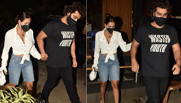 malaika arora, arjun kapoor, malaika arora and arjun kapoor dinner date, malaika arjun holds hands as they leave resturant, arjun kapoor girlfriend,