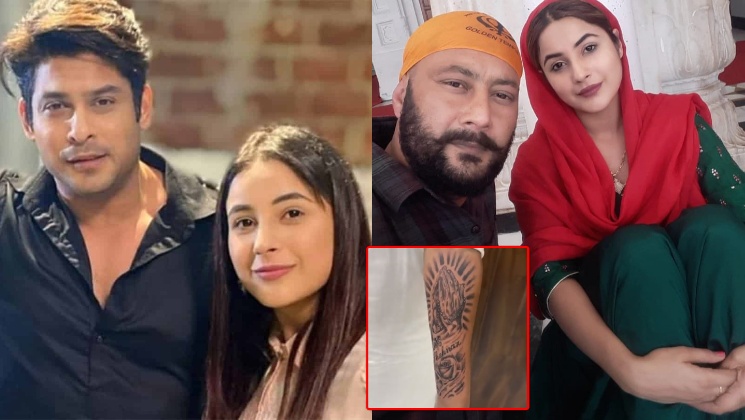 Shehnaaz Gills father gets her name tattooed on his arm to show support  after Sidharth Shuklas