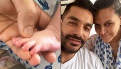 Neha Dhupia and Angad Bedi shares 'Nikke nikke paer' of newborn baby boy in first glimpse; Watch
