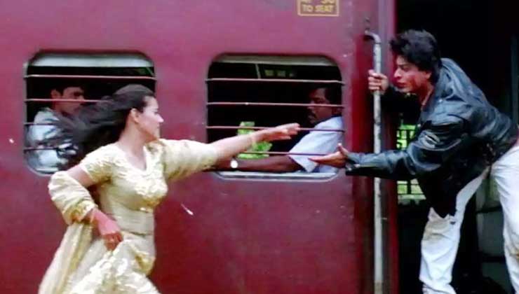 shahrukh and kajol train scene from ddlj, 