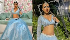 Nia Sharma turns into 'Indian Elsa' for Dandiya nights; shines in a classy blue lehenga