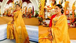 Rani Mukerji exudes elegance in a bright yellow saree celebrating Durga Puja; view pic