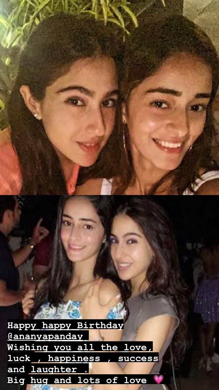 sara ali khan, ananya panday, ananya panday birthday,