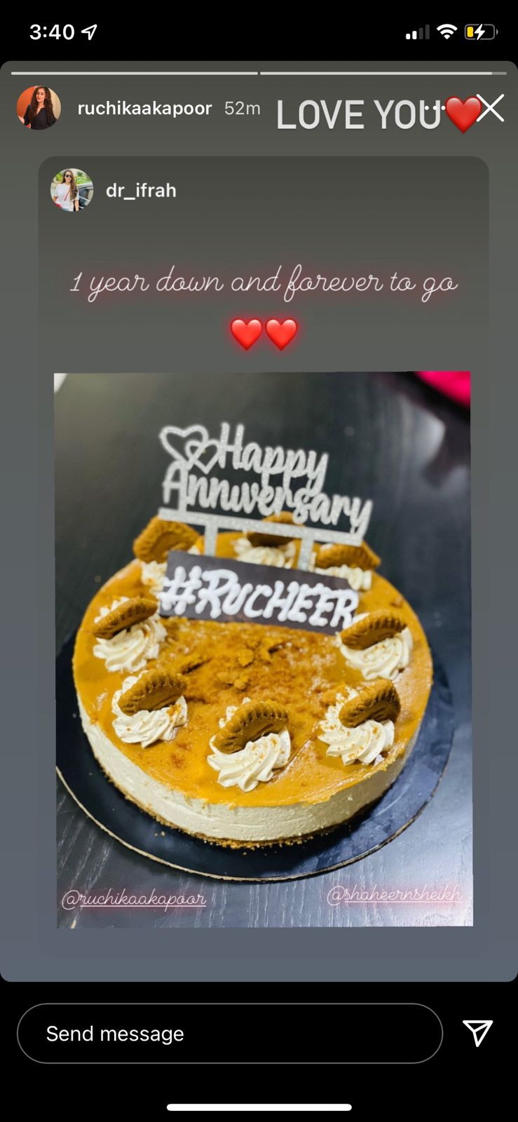 ruchikaa kapoor, shaheer sheikh, marriage anniversary